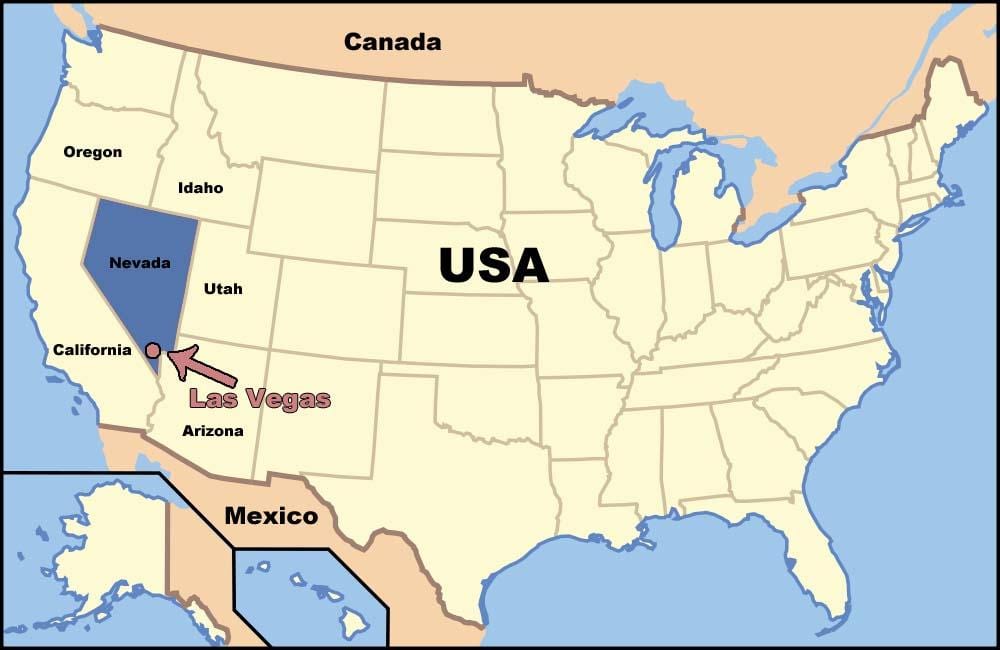 Лас-Вегас на карті США